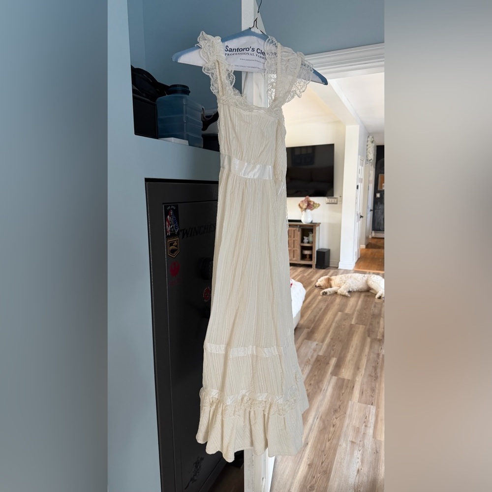 For Love & Lemons Ivory Lace-Trim Dress